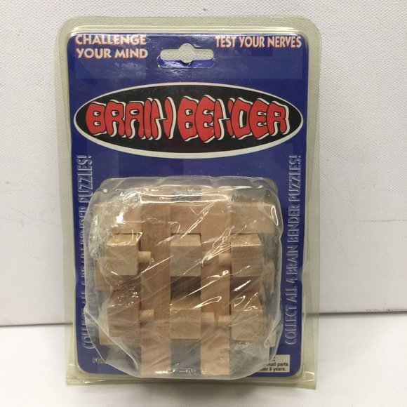 Brain Bender Wooden Cube Puzzle Teasers Lot Set of 2 Challenge 842319 New In Box - Picture 6 of 9